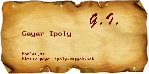Geyer Ipoly névjegykártya